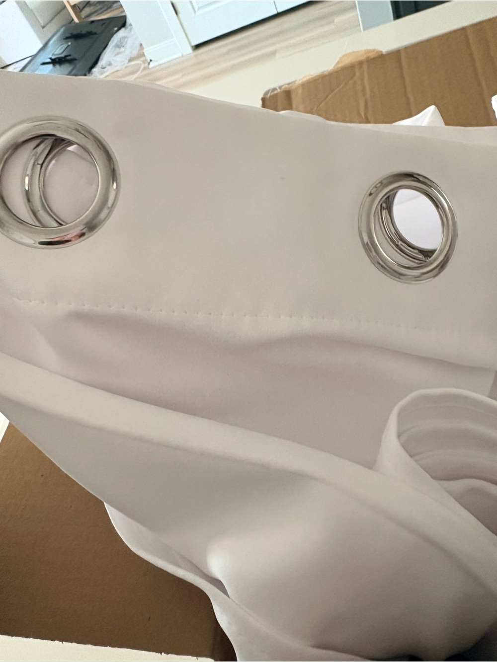 White Silver Grommet Curtain Panel-2